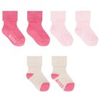 Baby Girls Pink & Beige Logo Socks ( 3-Pack ) , 1, hi-res