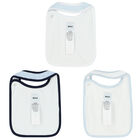 Baby Boys Blue & White Bibs ( 3-Pack ), 1, hi-res