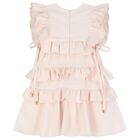 Girls Pink Ruffled Dress, 1, hi-res