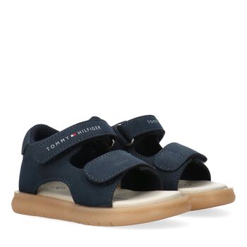 Younger Boys Navy Blue Leather Sandals
