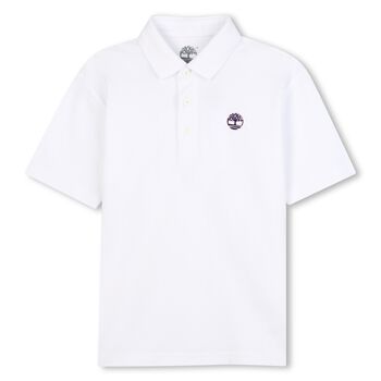 Boys White Logo Polo Shirt