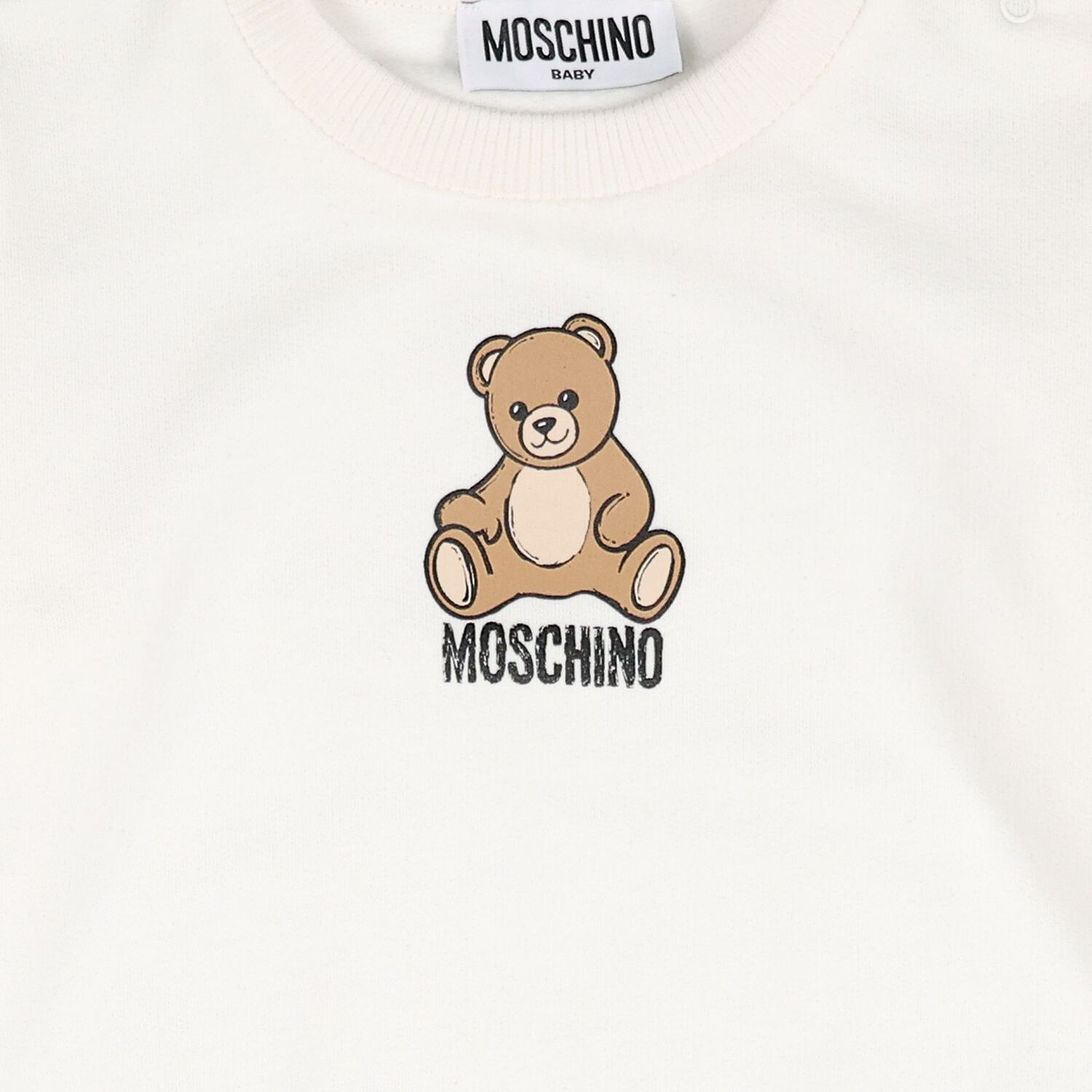 Younger White Teddy Bear Logo Sweatshirt, 1, hi-res