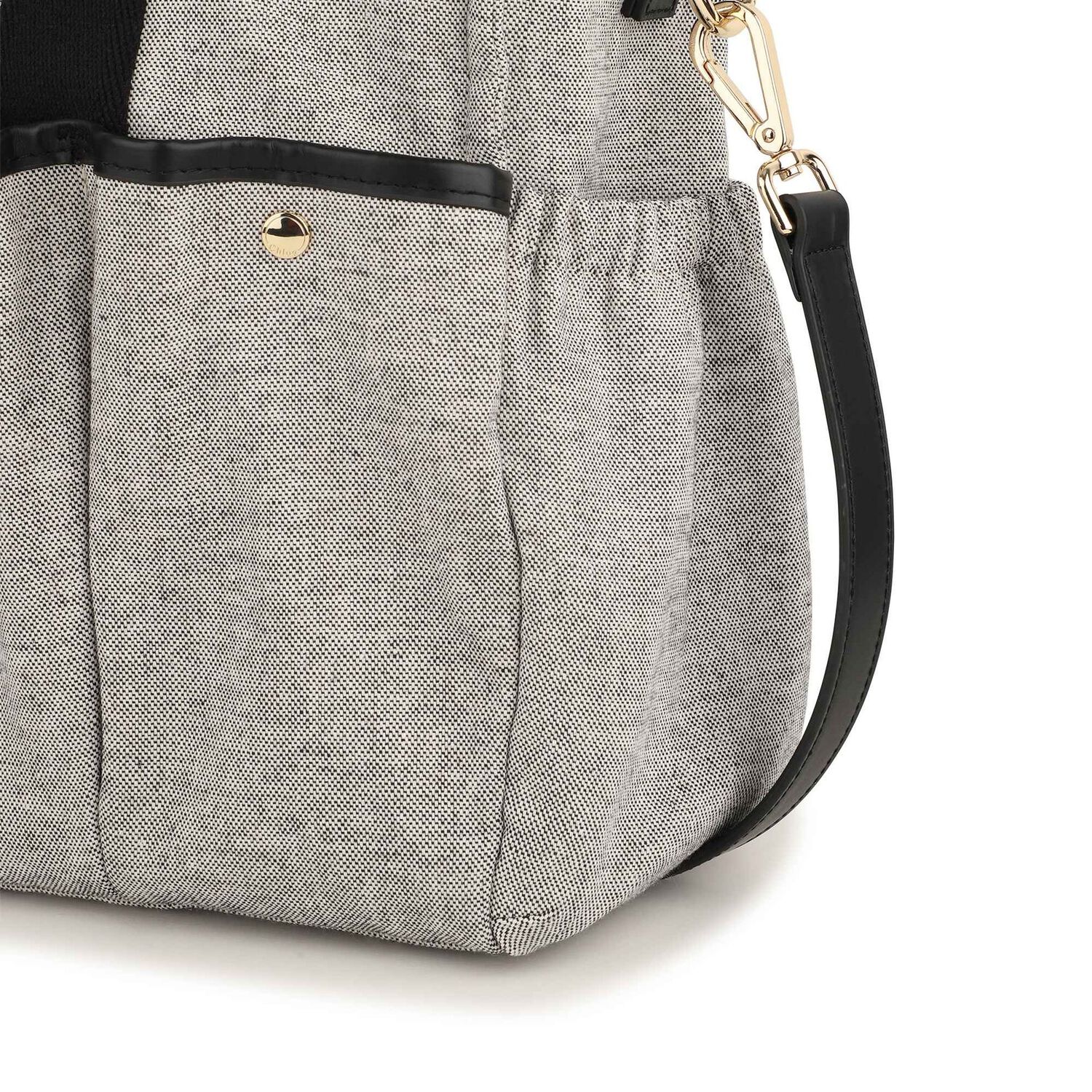 Grey Logo Canvas Baby Changing Bag ( 33cm ), 1, hi-res