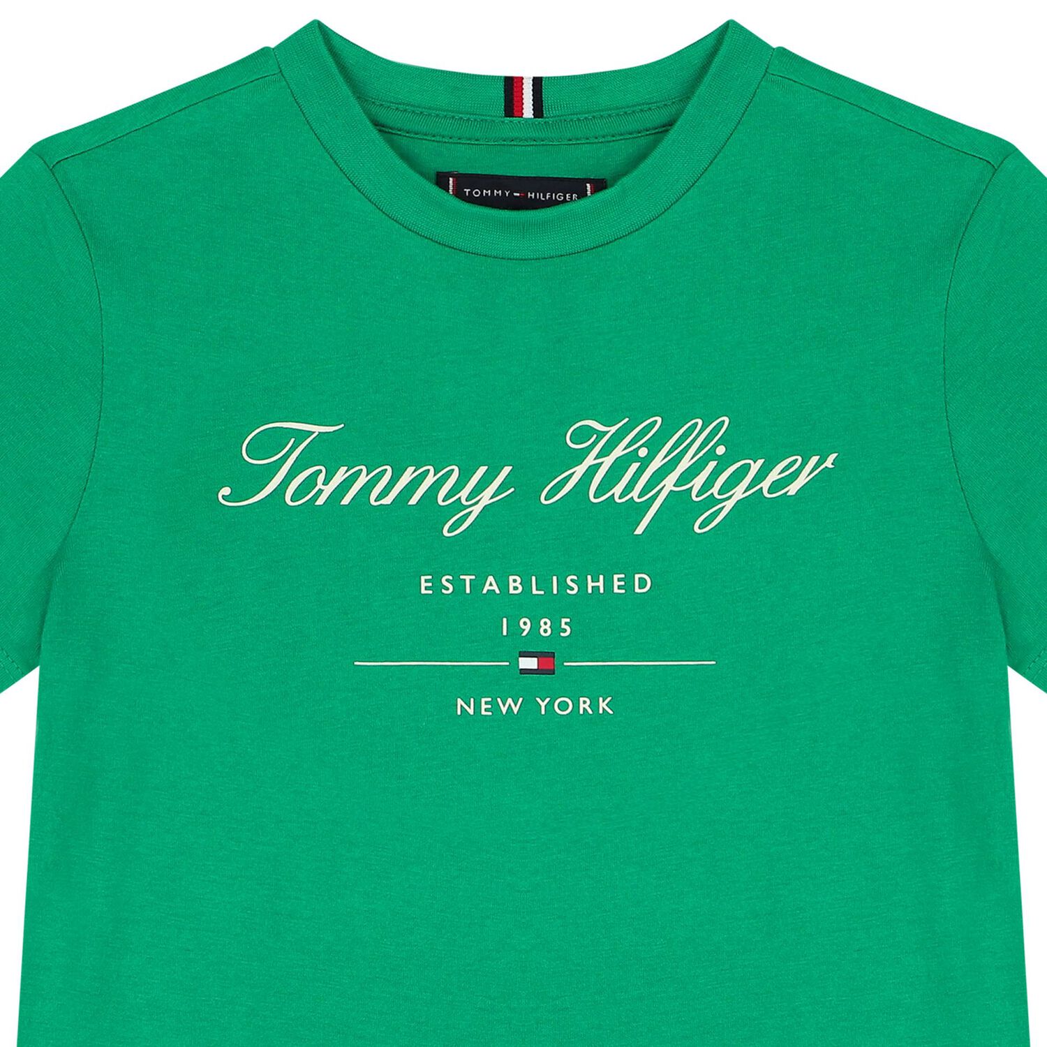 تيشيرت أولاد بالشعار باللون الأخضر, 1, hi-res