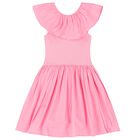 Girls Pink Ruffled Dress, 1, hi-res
