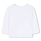 Younger Boys White Ikonik Karl Long Sleeve Top, 1, hi-res