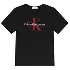 Boys Black Logo T-Shirt, 3, hi-res