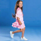 Girls Pink Ruffle Layered Skirt, 1, hi-res