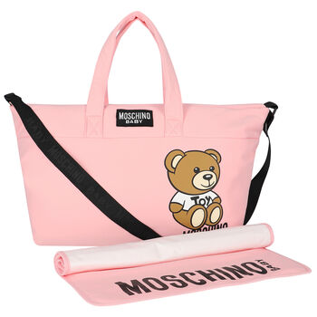 Pink Teddy Bear Logo Baby Changing Bag