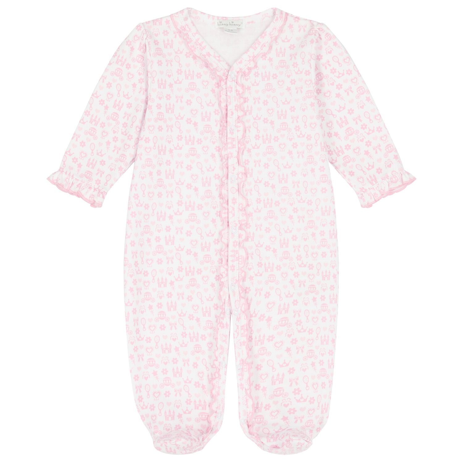 Baby Girls White & Pink Royal Babygrow, 1, hi-res