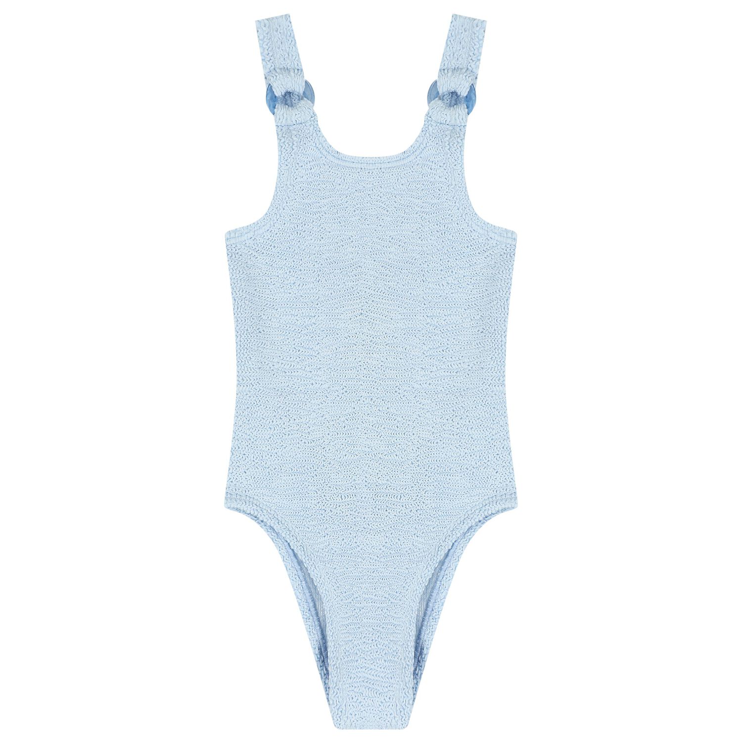 Girls Blue Crinkle Swimsuit, 2, hi-res