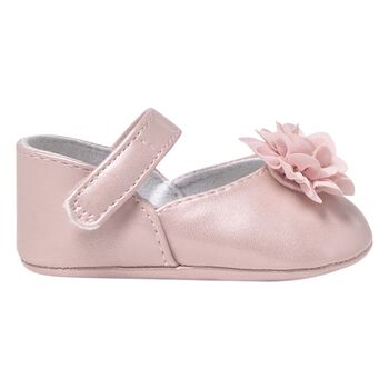Baby Girls Pink Flower Pre Walker Shoes