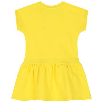 Younger Girls Yellow Teddy Bear Logo Dress