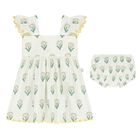 Younger Girls Ivory Daisy Dress Set, 1, hi-res