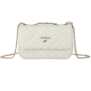 Girls White & Gold Bag 