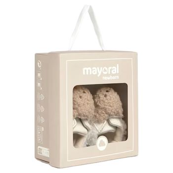 Ivory & Beige Sherpa Teddy Bear Baby Pre Walker Shoes