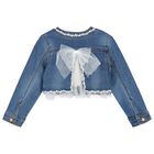 Girls Blue Denim Jacket, 1, hi-res