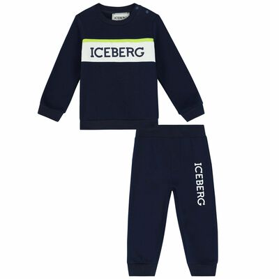 Younger Boys Navy Logo Tracksuit