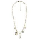 Girls Gold Metal Cowgirl Charm Necklace, 1, hi-res