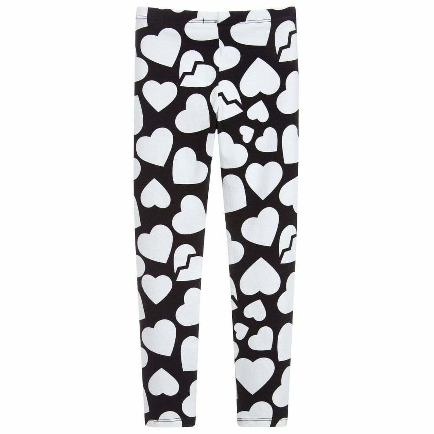 Girls Black & White Printed Leggings, 1, hi-res