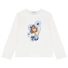 Girls Ivory, Navy Blue & Beige Leggings Set, 2, hi-res