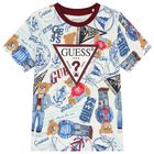 تيشيرت اولاد بالشعار باللون الابيض , 1, hi-res