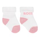 Baby Girls Pink, White & Black Logo Socks ( 3-Pack ), 1, hi-res