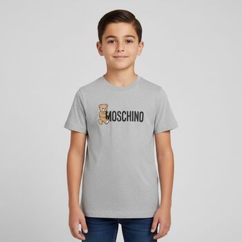 Grey Teddy Bear Logo T-Shirt