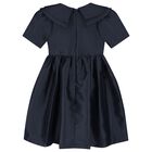 Girls Navy Blue Crystal Dress, 1, hi-res