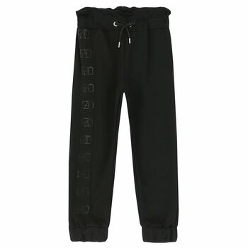 Girls Black Logo Joggers