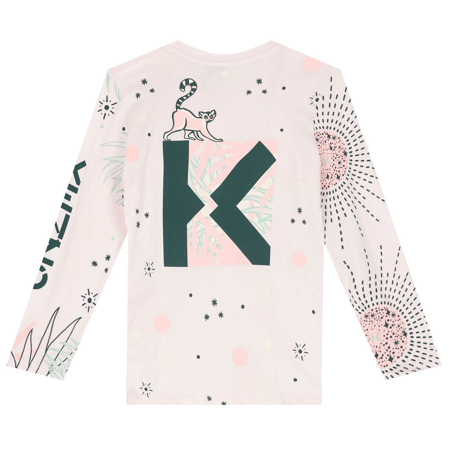 Girls Pale Pink Tiger Logo Top, 1, hi-res