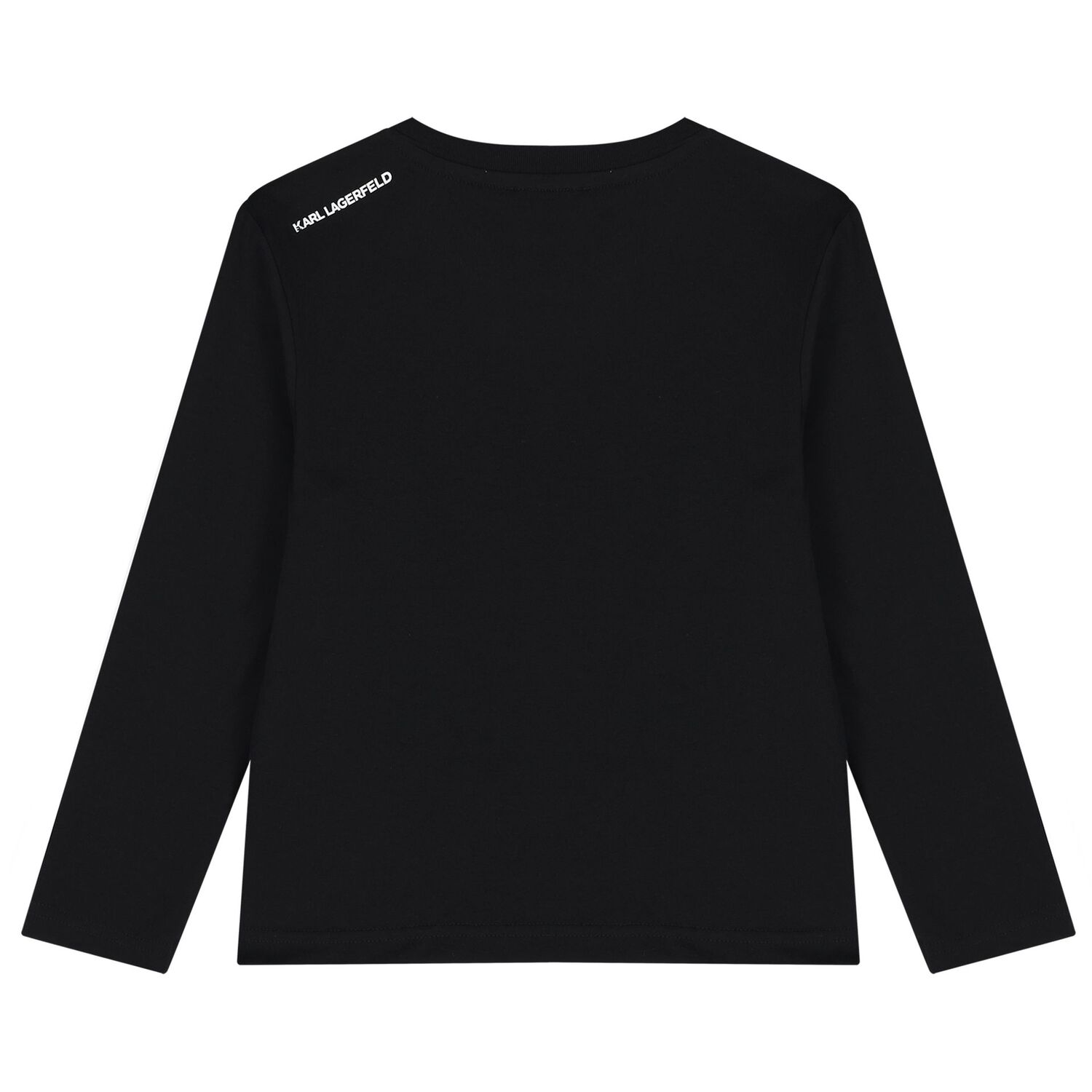 Boys Black Ikonik Karl Long Sleeve Top, 1, hi-res