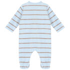 Baby Boys Blue Striped Babygrow, 1, hi-res