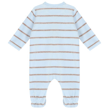 Baby Boys Blue Striped Babygrow