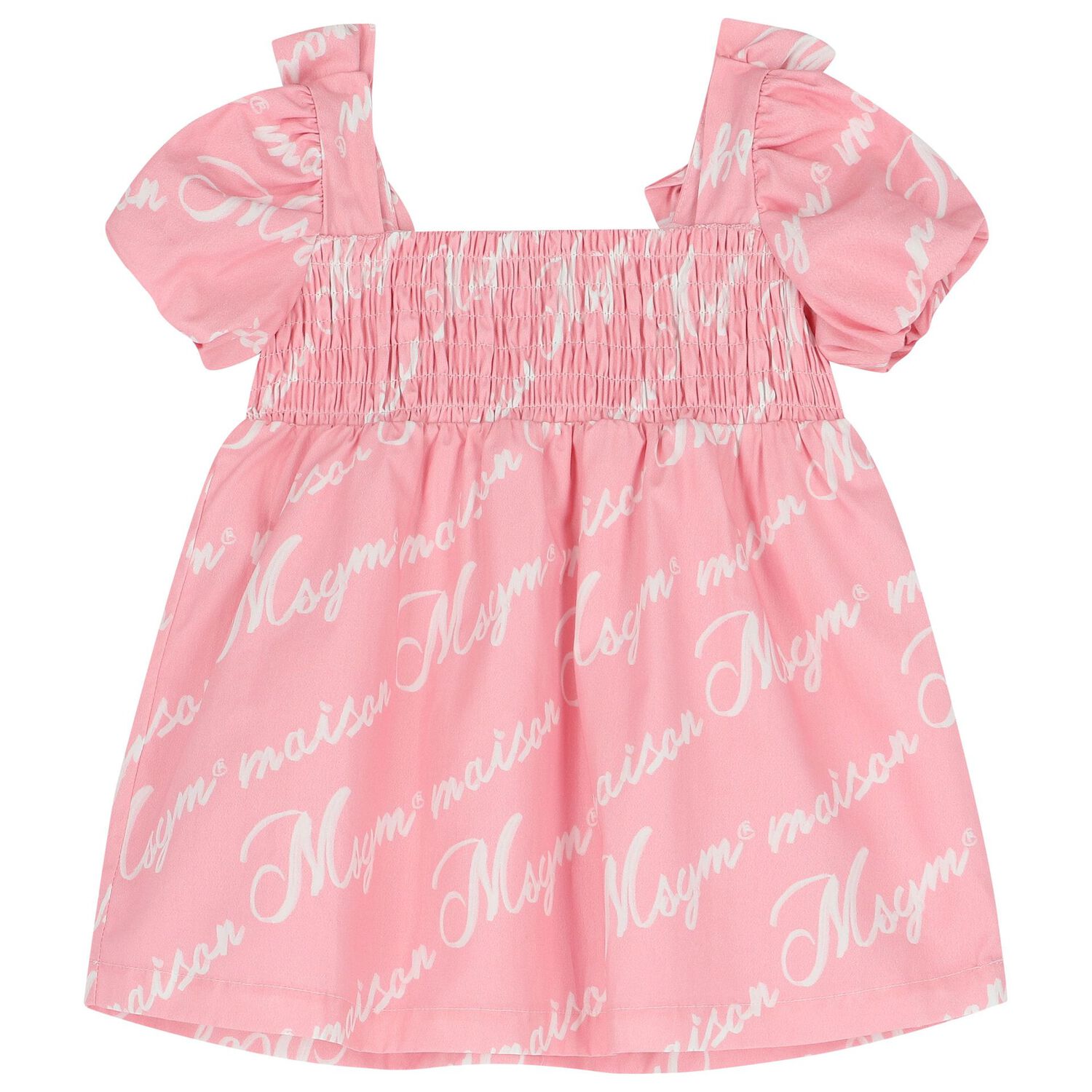 Younger Girls Pink Logo Dress, 1, hi-res