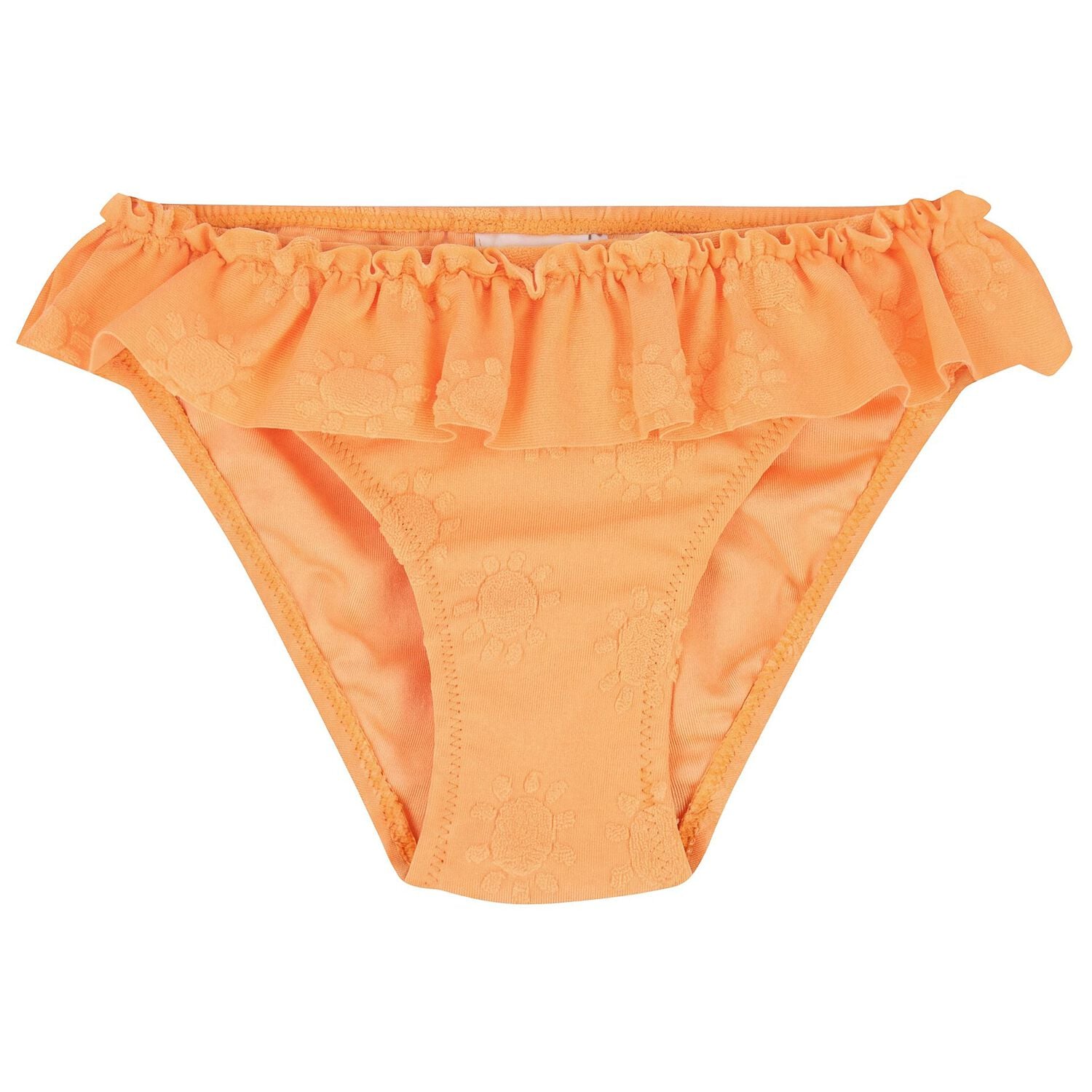 Girls Orange Ruffled Bikini, 1, hi-res