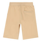 Boys Beige Logo Shorts, 1, hi-res