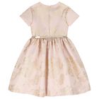Girls Beige & Gold Rose Dress, 2, hi-res