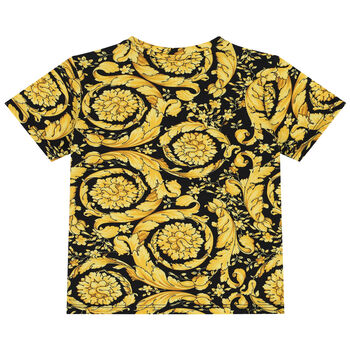Younger Boys Black & Gold Barocco T-Shirt