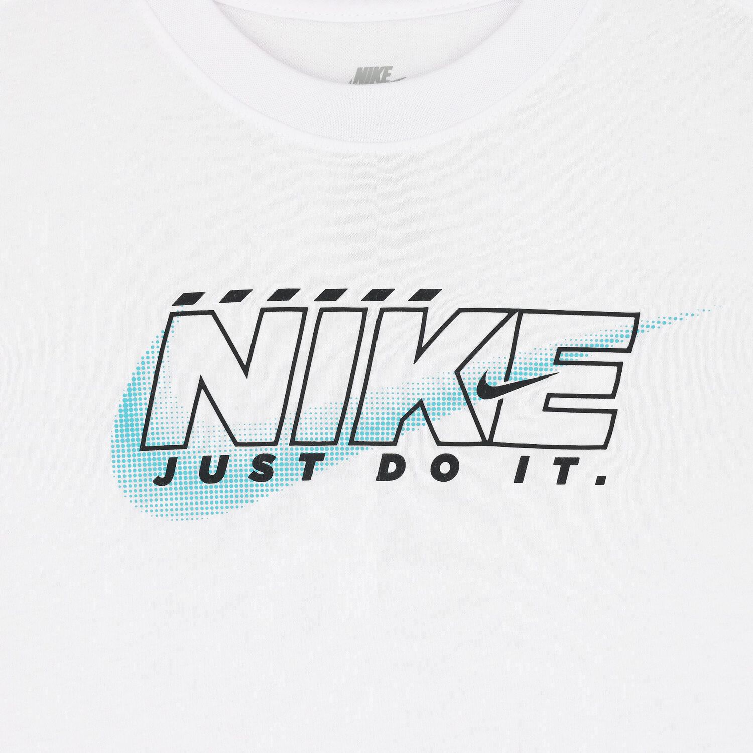 تيشيرت أولاد بالشعار باللون الأبيض, 1, hi-res