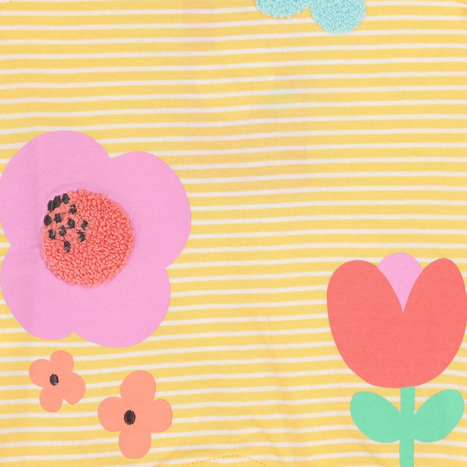 رومبير بنات مخطط بطبعة الزهور باللون الأبيض و الأصفر, 1, hi-res