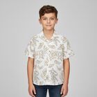 Boys Ivory & Beige Cotton Shirt, 1, hi-res