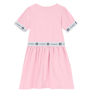 Girls Pink Logo Dress