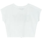 Girls White Logo T-Shirt, 2, hi-res