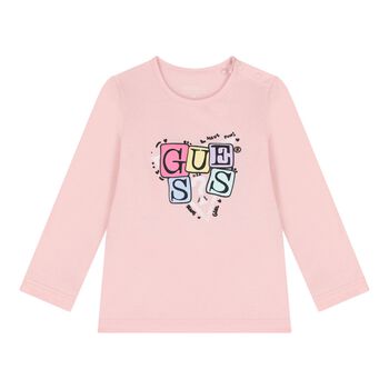 Baby Girls Pink Logo Long Sleeve Top