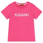 Girls Pink Logo T-Shirt , 2, hi-res