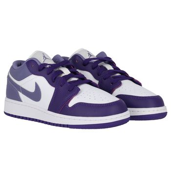 حذاء رياضي Air Jordan 1 Low  باللون البنفسجي والأبيض للبنات