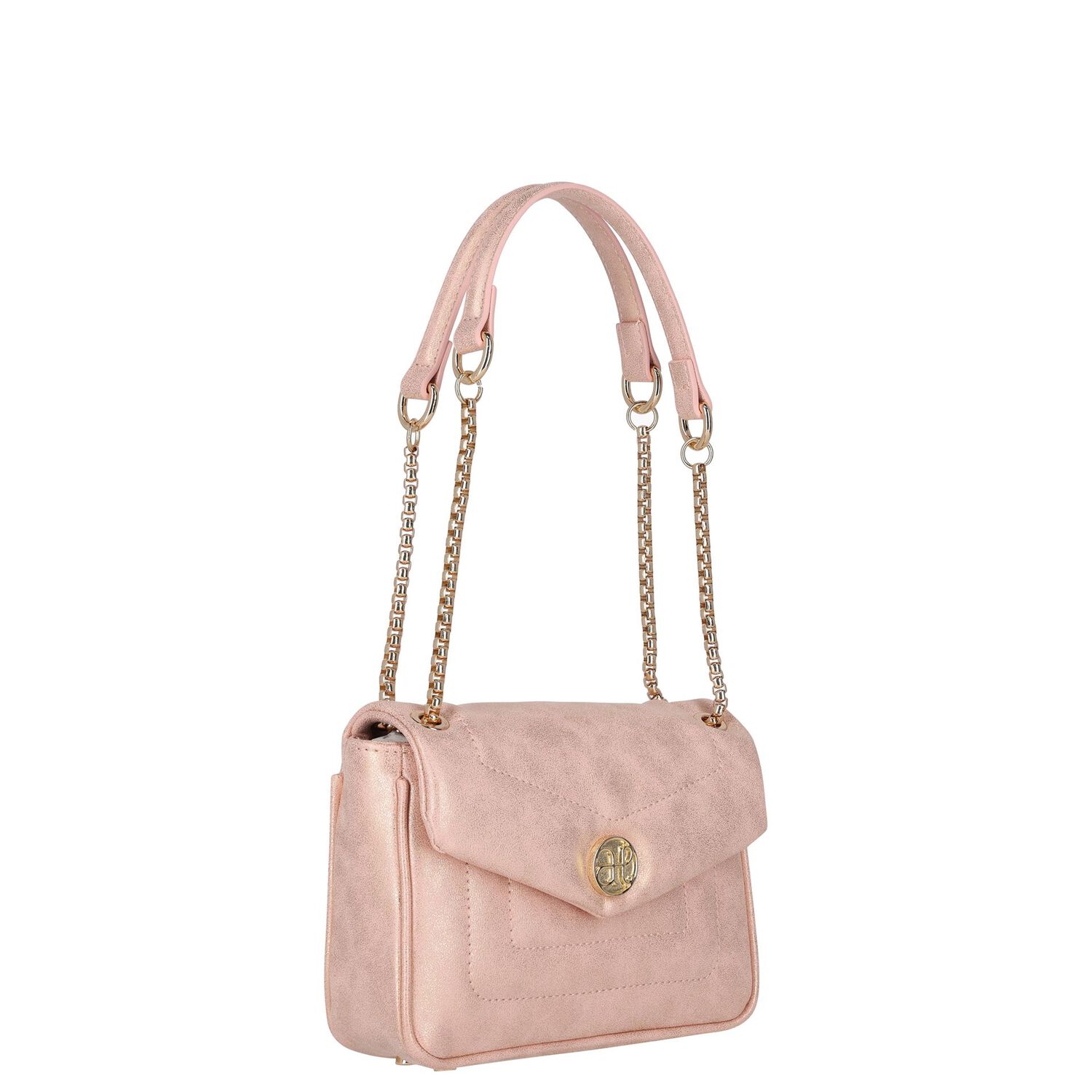 Girls Rose Gold Quilted Handbag, 2, hi-res image number null