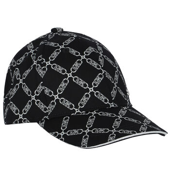 Girls Black Chain Logo Cap