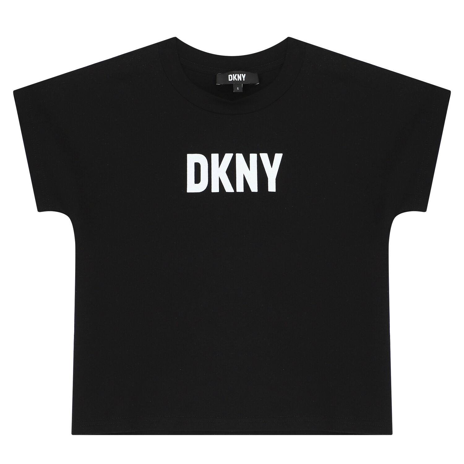 تيشيرت بنات بالشعار باللون الأسود, 1, hi-res image number null